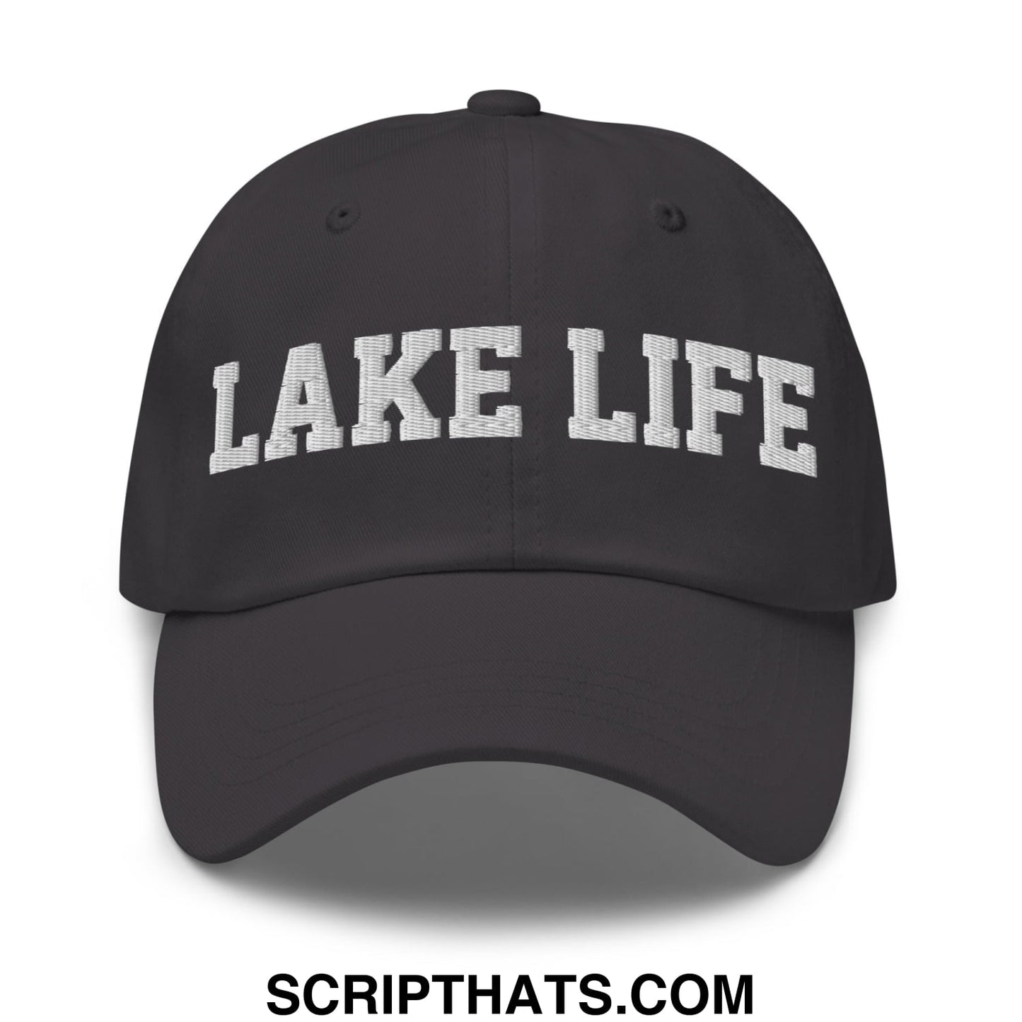 Lake Life Embroidered Unstructured Dad Hat Dark Grey