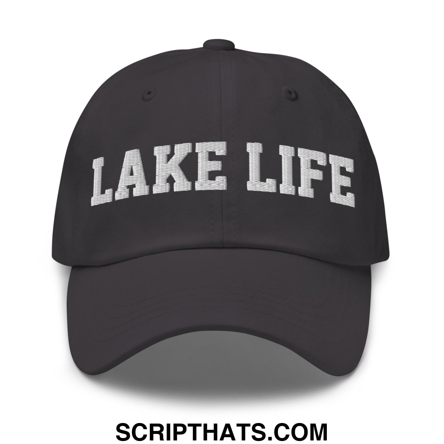 Lake Life Embroidered Unstructured Dad Hat Dark Grey