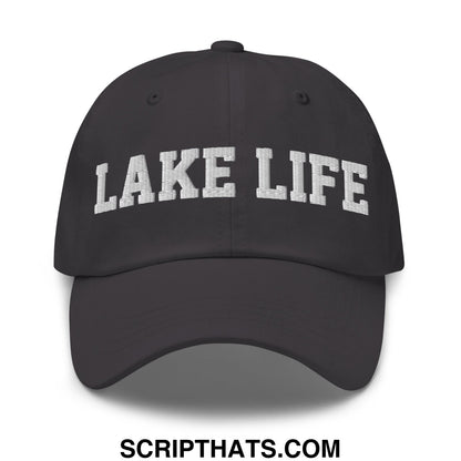 Lake Life Embroidered Unstructured Dad Hat Dark Grey