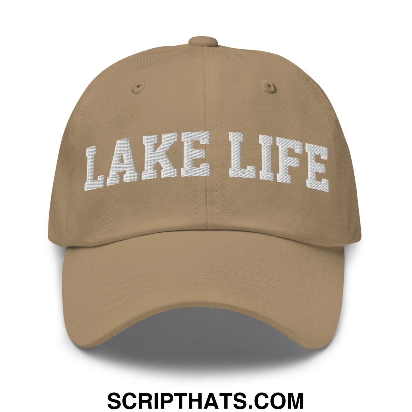 Lake Life Embroidered Unstructured Dad Hat Khaki