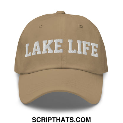 Lake Life Embroidered Unstructured Dad Hat Khaki