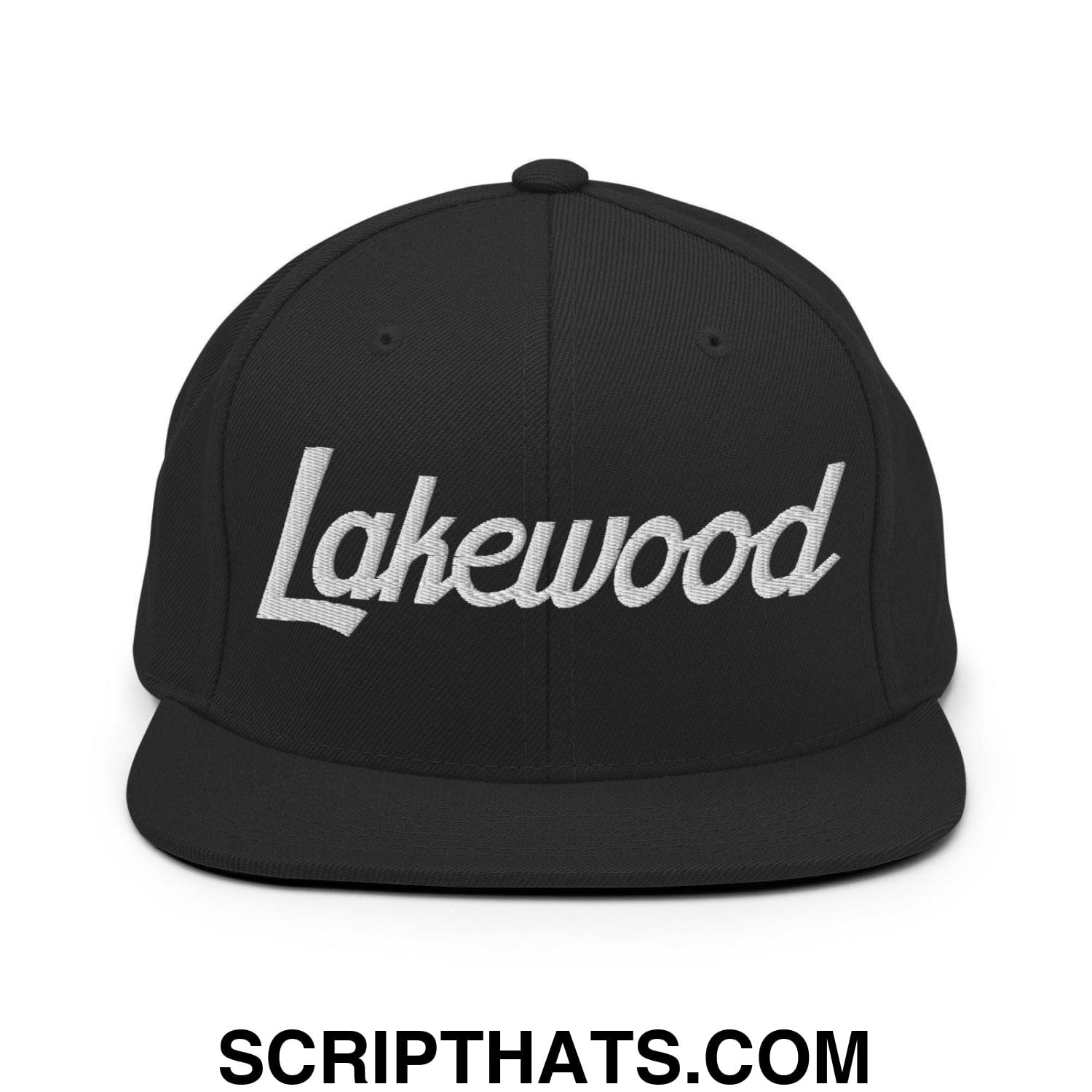 Lakewood Script Snapback Hat Black