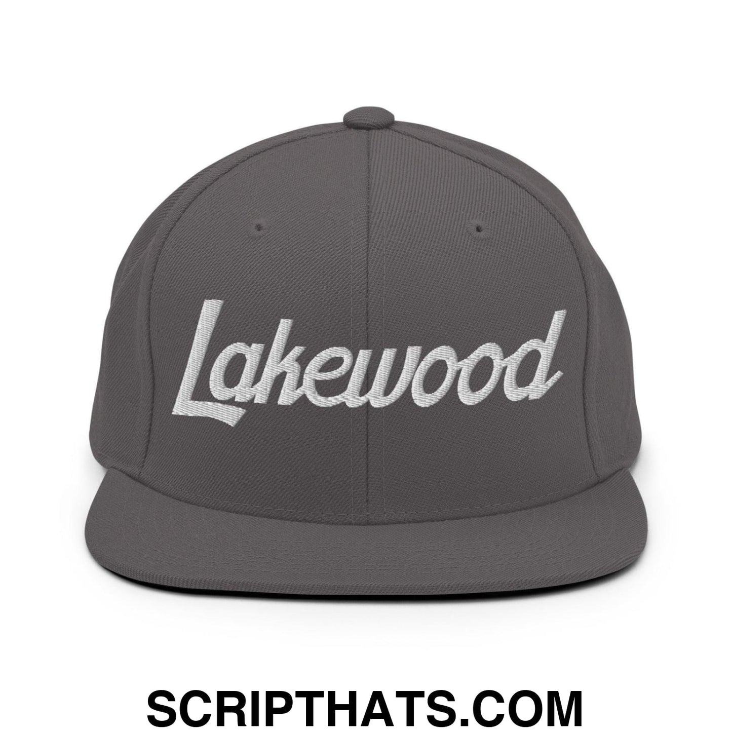 Lakewood Script Snapback Hat Dark Grey