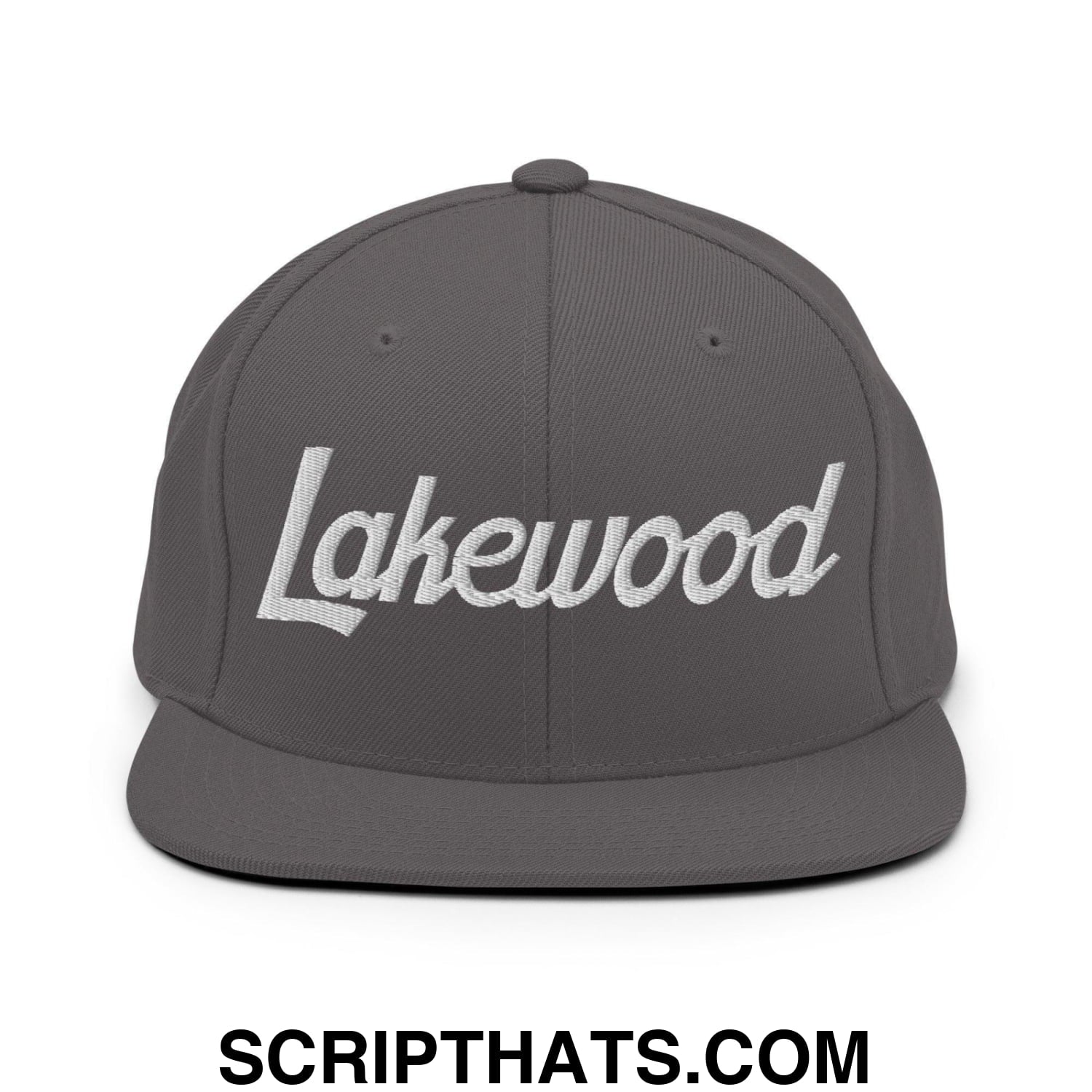 Lakewood Script Snapback Hat Dark Grey