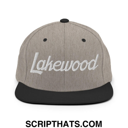 Lakewood Script Snapback Hat Heather Black