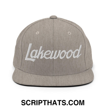 Lakewood Script Snapback Hat Heather Grey