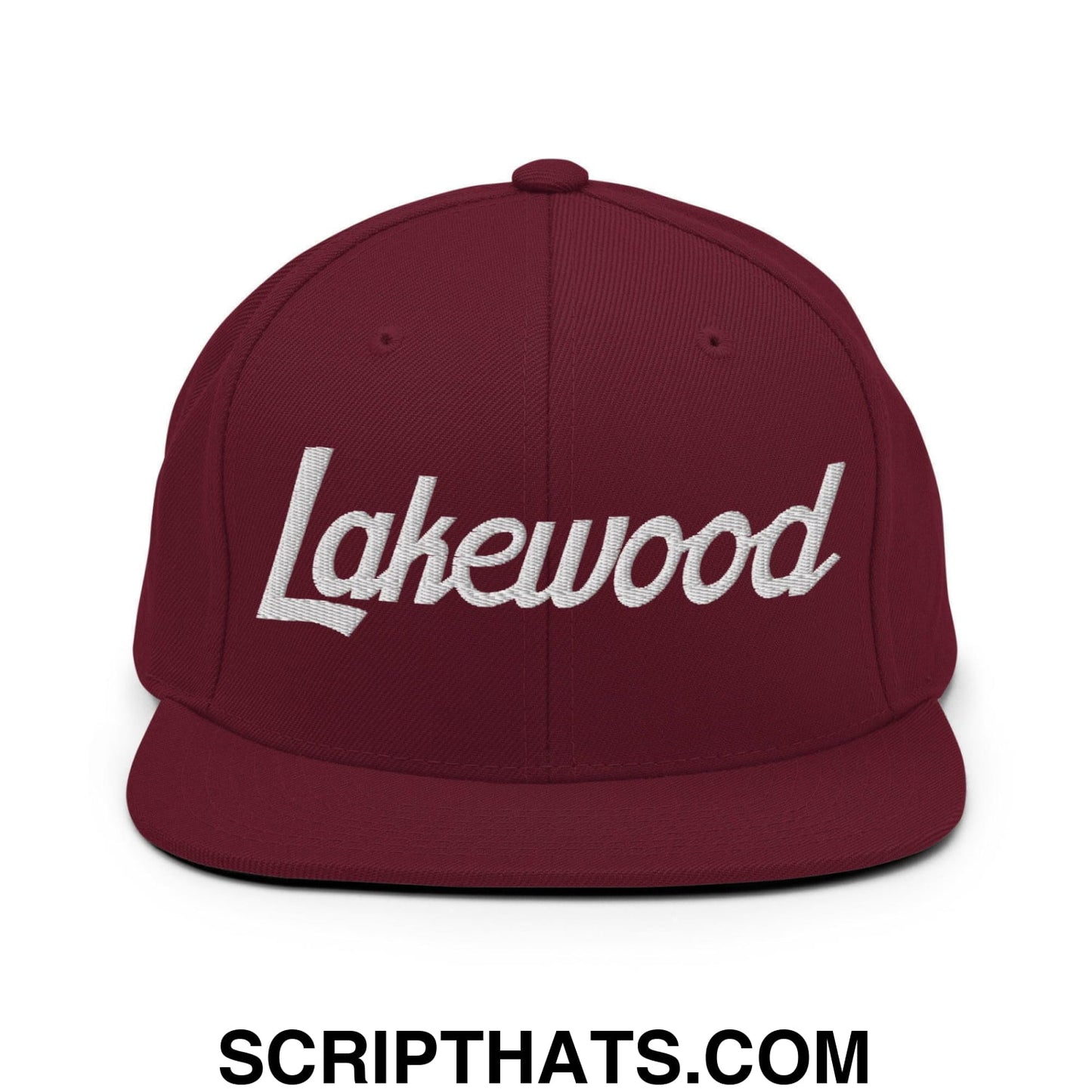 Lakewood Script Snapback Hat Maroon
