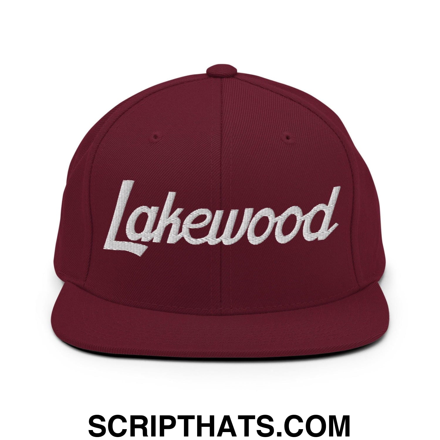 Lakewood Script Snapback Hat Maroon