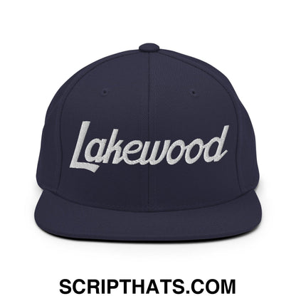 Lakewood Script Snapback Hat Navy