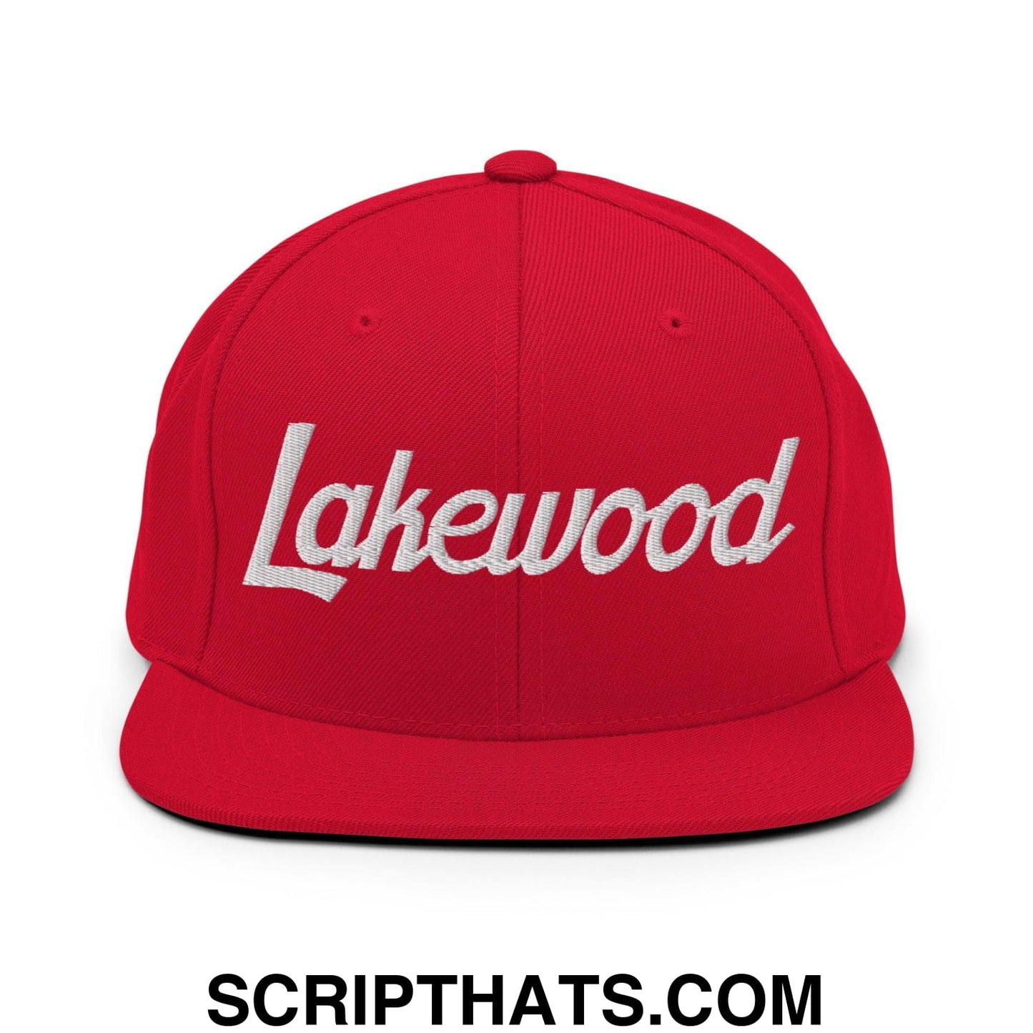 Lakewood Script Snapback Hat Red