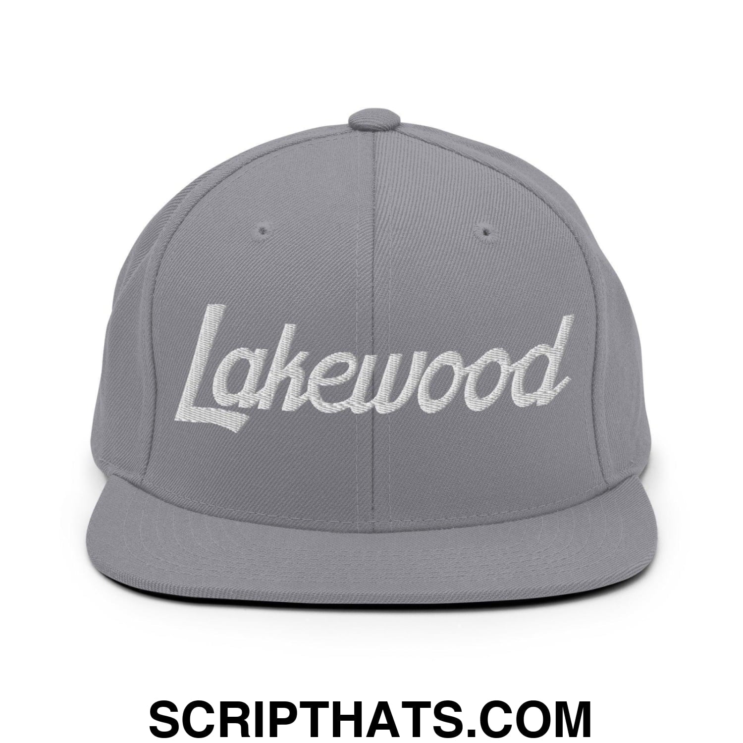 Lakewood Script Snapback Hat Silver