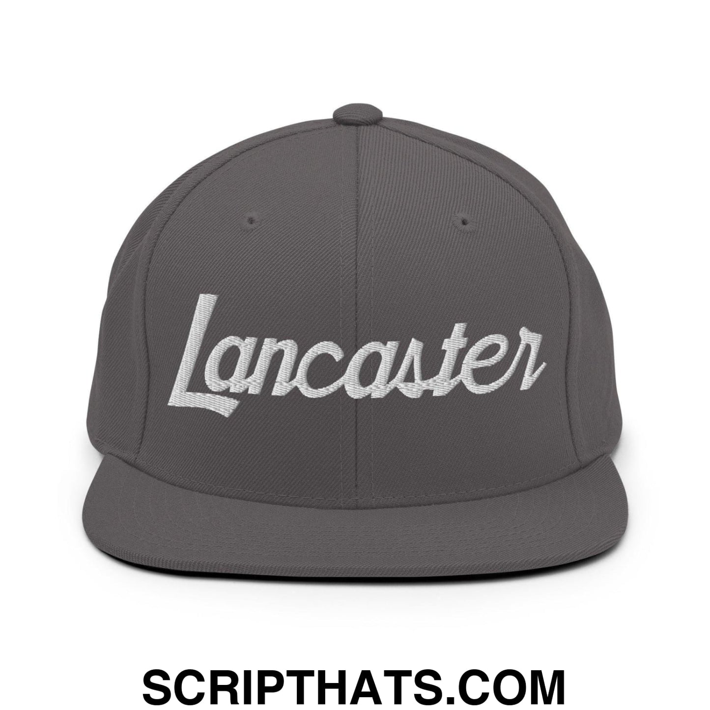 Lancaster Script Snapback Hat Dark Grey