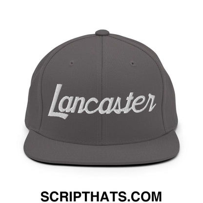 Lancaster Script Snapback Hat Dark Grey