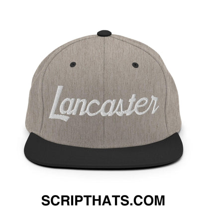 Lancaster Script Snapback Hat Heather Black