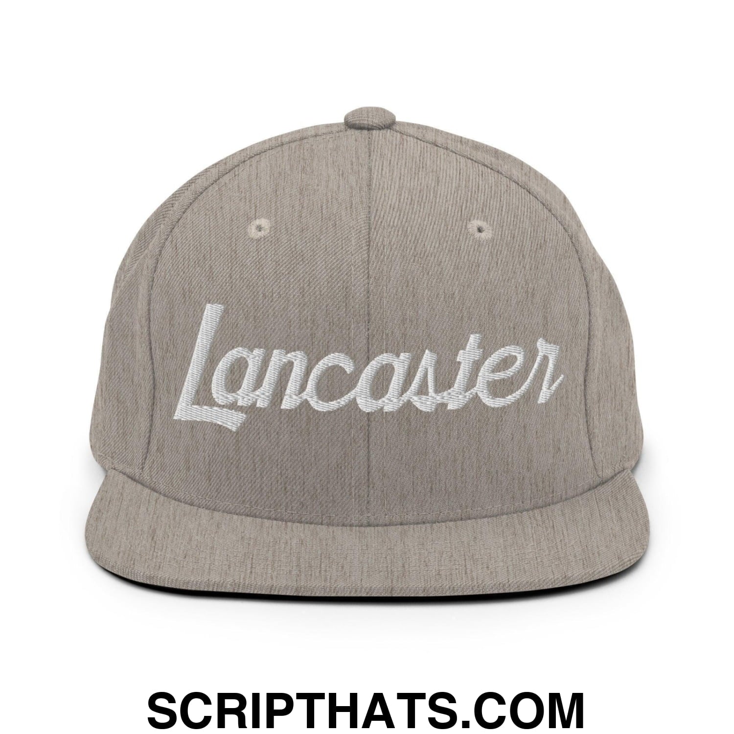 Lancaster Script Snapback Hat Heather Grey