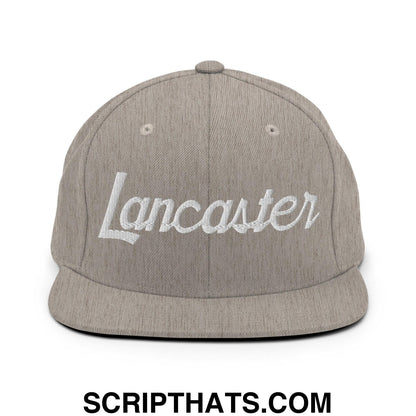 Lancaster Script Snapback Hat Heather Grey