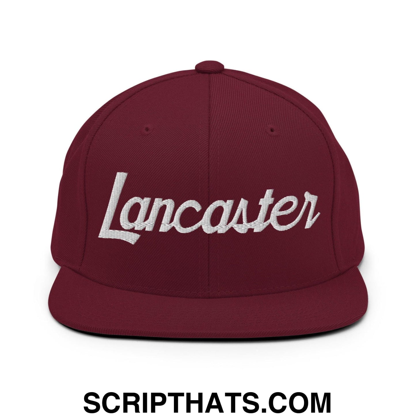 Lancaster Script Snapback Hat Maroon