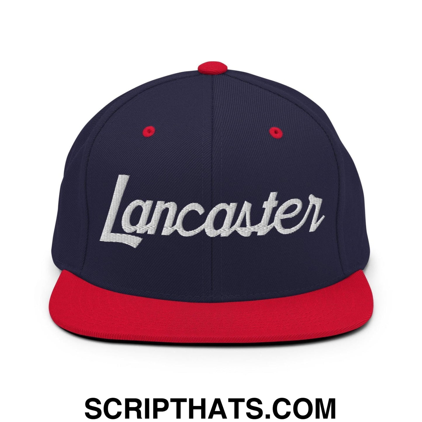 Lancaster Script Snapback Hat Navy Red