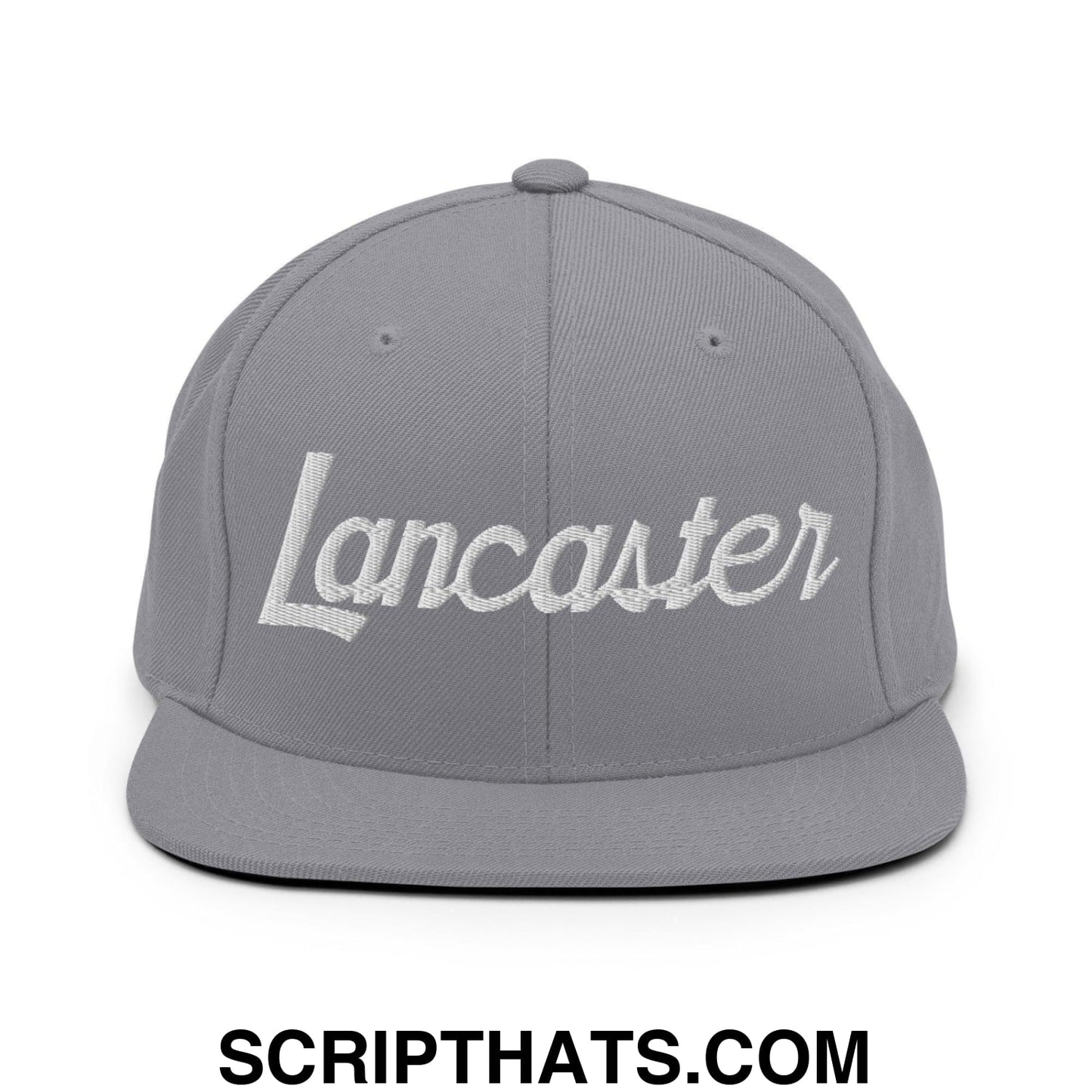 Lancaster Script Snapback Hat Silver