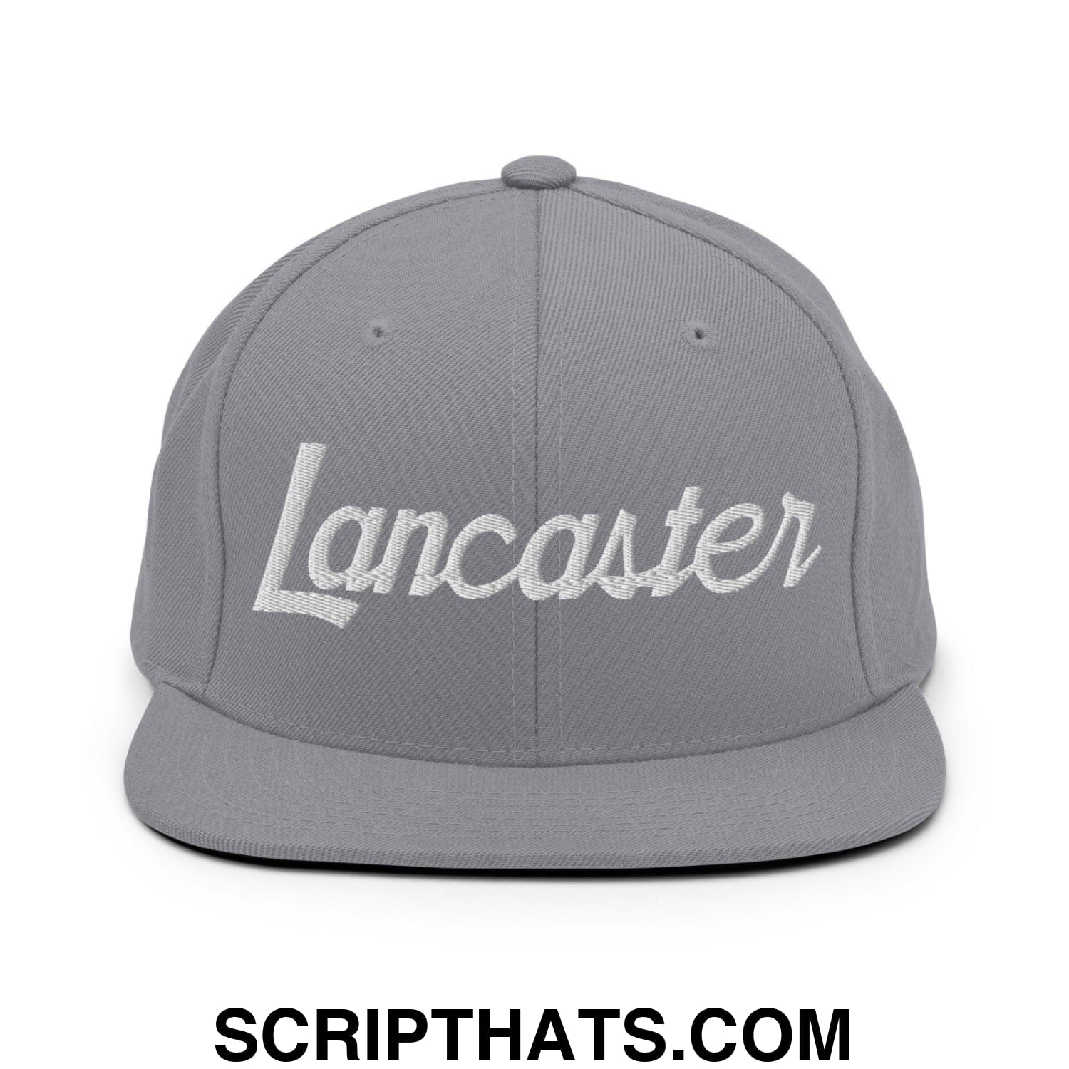Lancaster Script Snapback Hat Silver