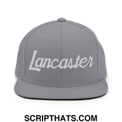 Lancaster Script Snapback Hat Silver