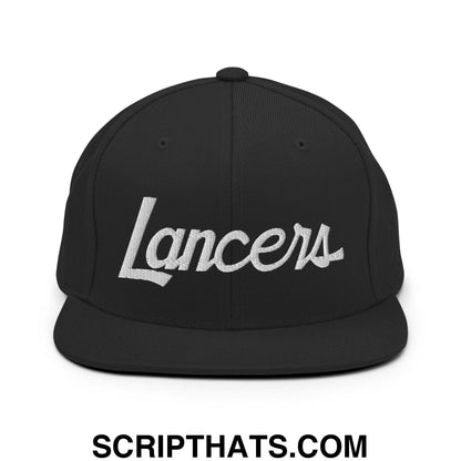 Lancers School Mascot Script Snapback Hat Black