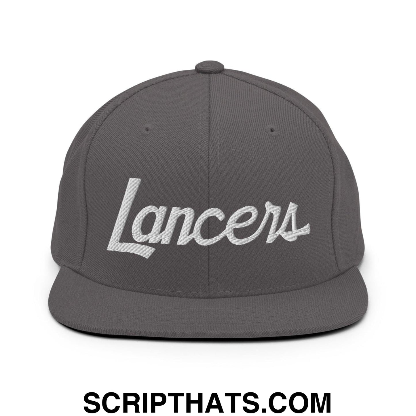 Lancers School Mascot Script Snapback Hat Dark Grey