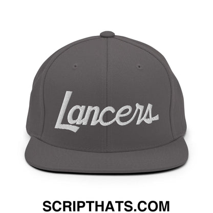 Lancers School Mascot Script Snapback Hat Dark Grey