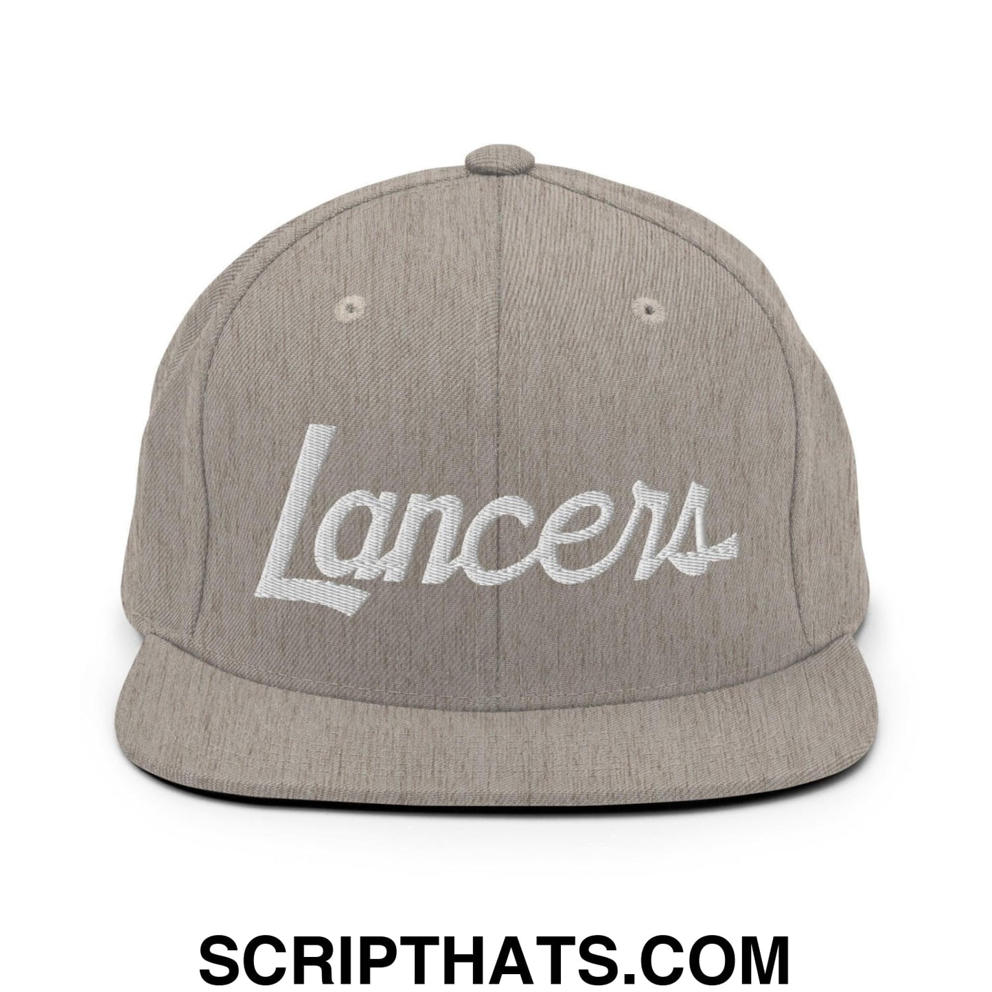 Lancers School Mascot Script Snapback Hat Heather Grey