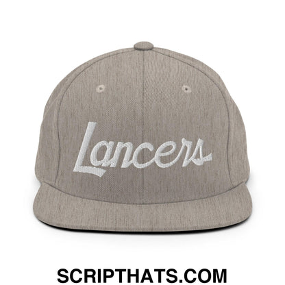 Lancers School Mascot Script Snapback Hat Heather Grey