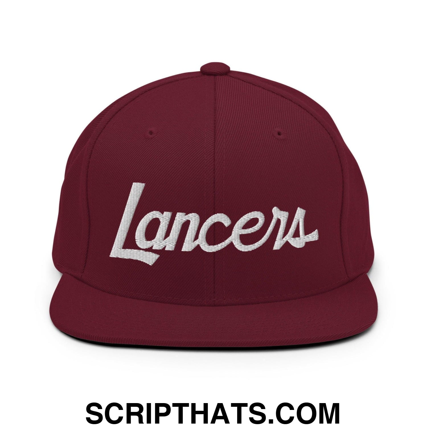 Lancers School Mascot Script Snapback Hat Maroon
