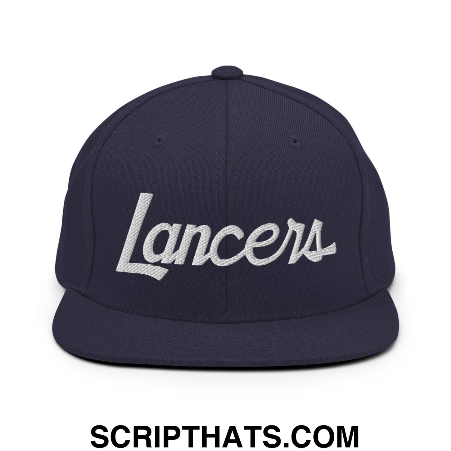 Lancers School Mascot Script Snapback Hat Navy
