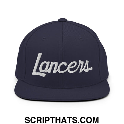Lancers School Mascot Script Snapback Hat Navy