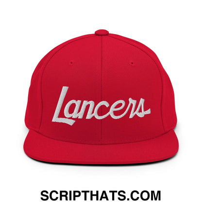 Lancers School Mascot Script Snapback Hat Red