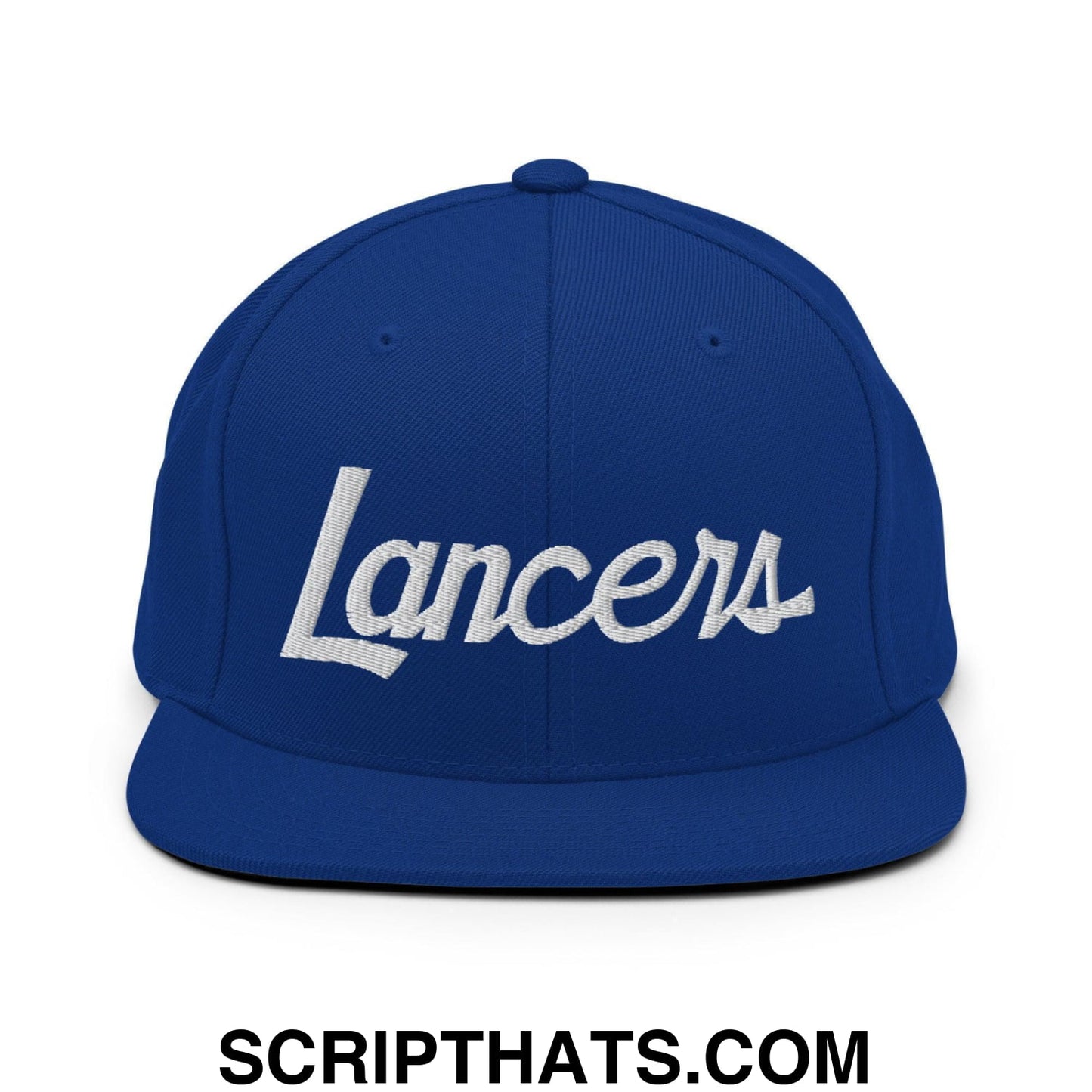 Lancers School Mascot Script Snapback Hat Royal Blue