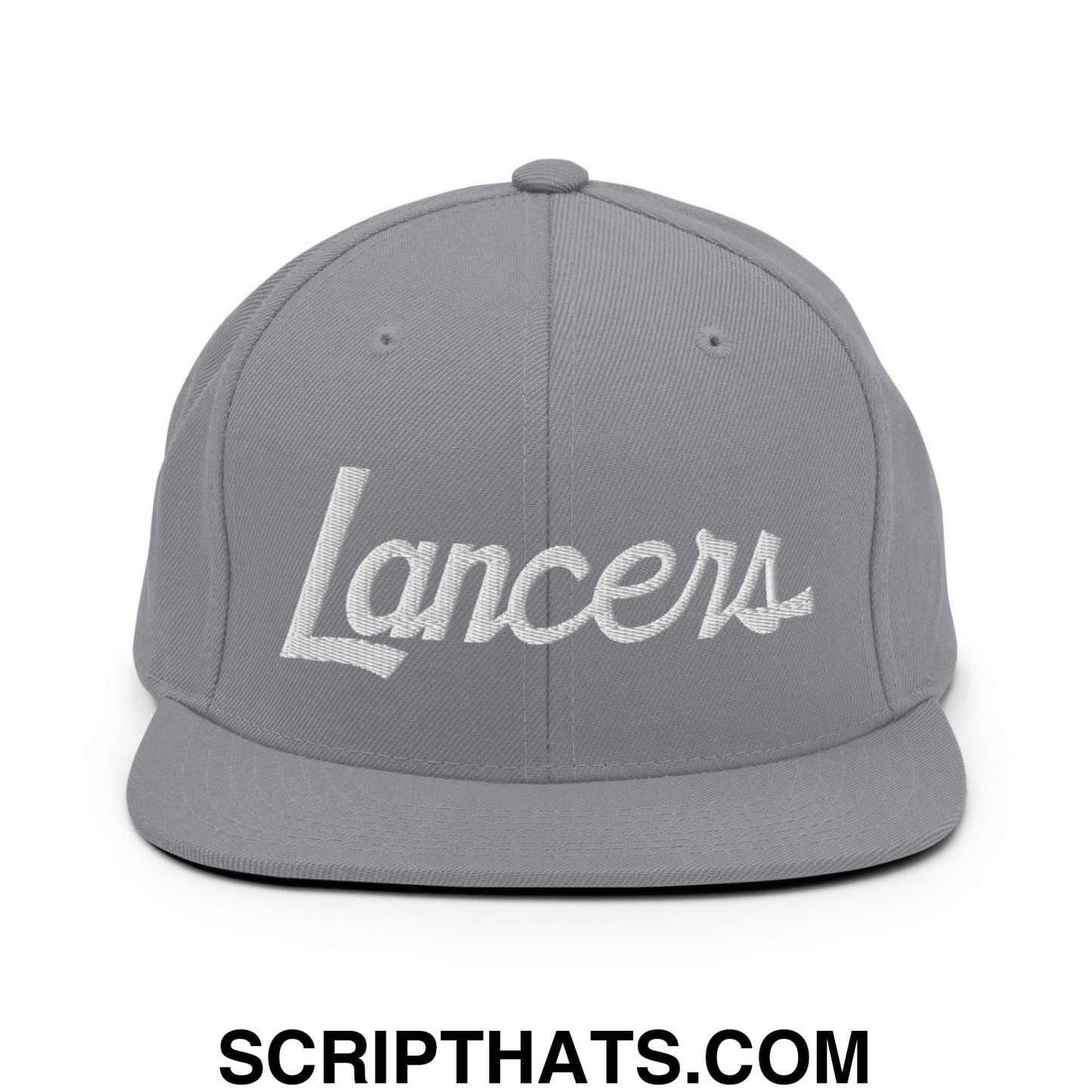 Lancers School Mascot Script Snapback Hat Silver