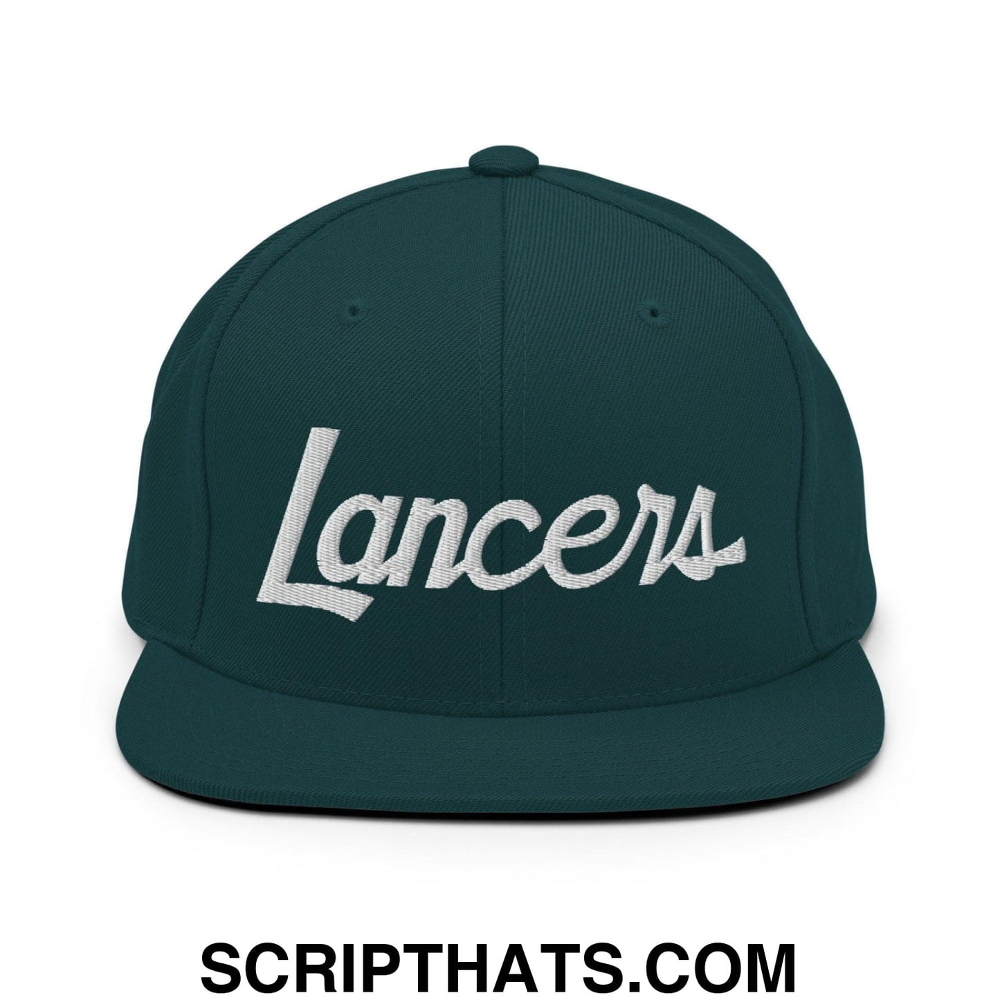 Lancers School Mascot Script Snapback Hat Spruce