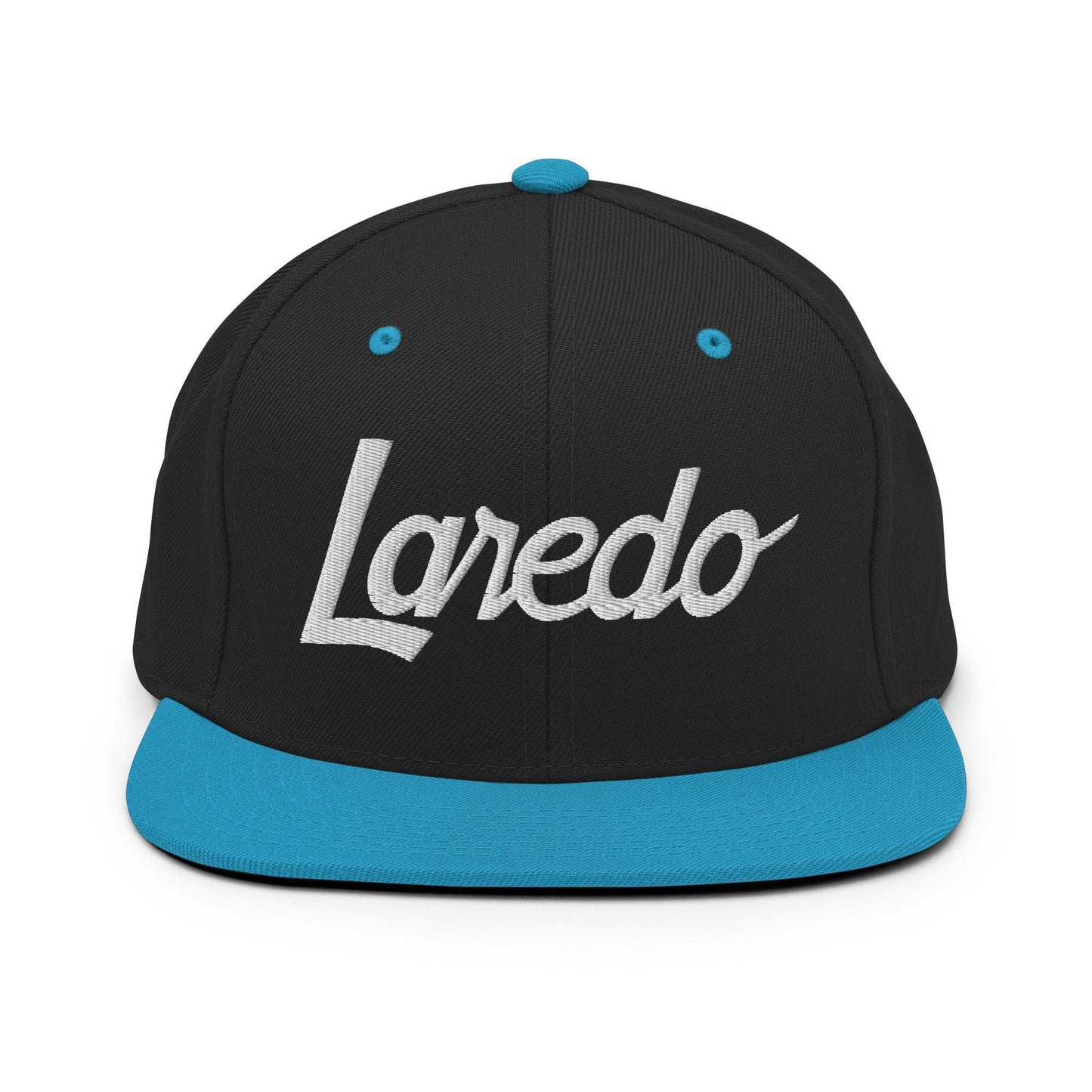 Laredo Script Snapback Hat Black/ Teal