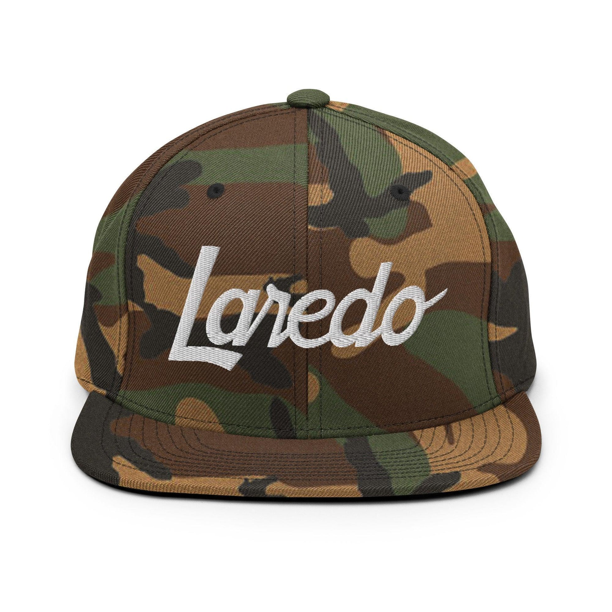 Laredo Script Snapback Hat Green Camo