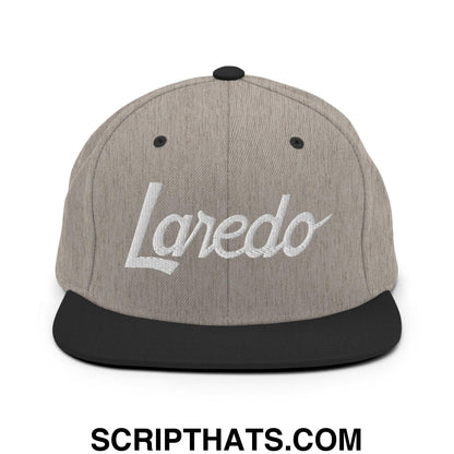Laredo Script Snapback Hat Heather Black