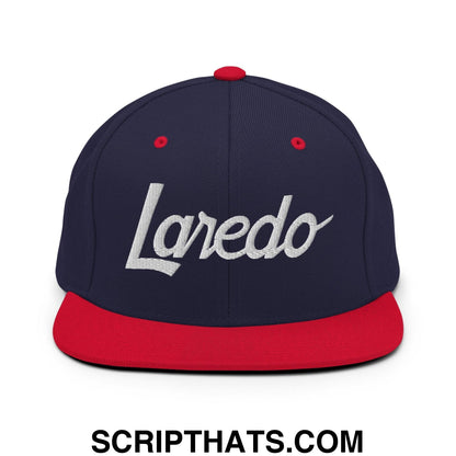 Laredo Script Snapback Hat Navy Red