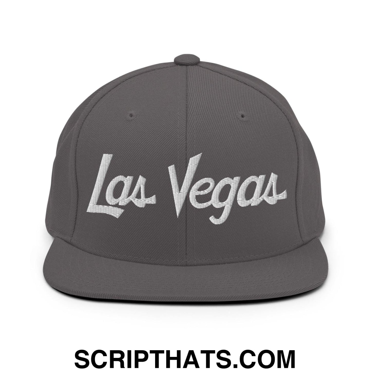 Las Vegas Script Snapback Hat Dark Grey
