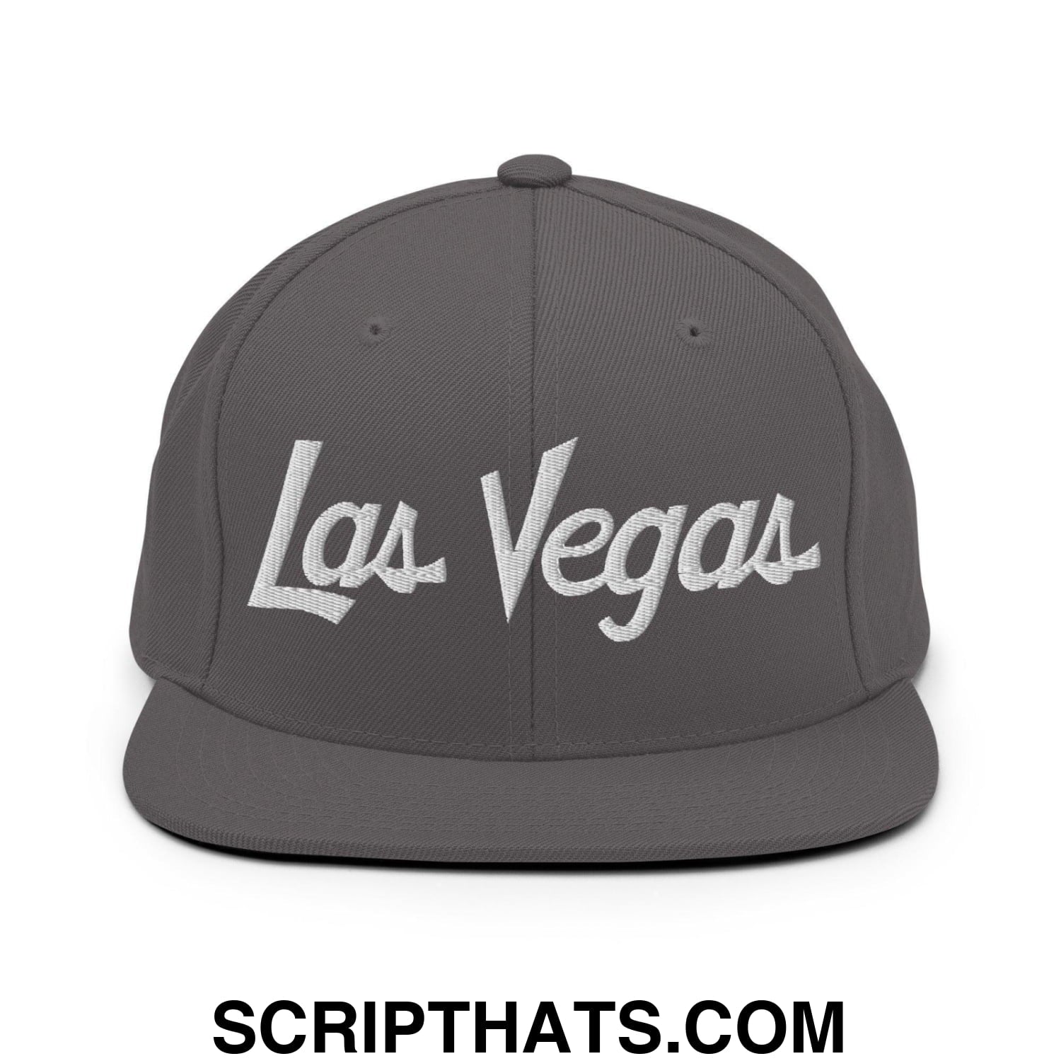Las Vegas Script Snapback Hat Dark Grey