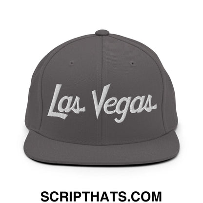 Las Vegas Script Snapback Hat Dark Grey