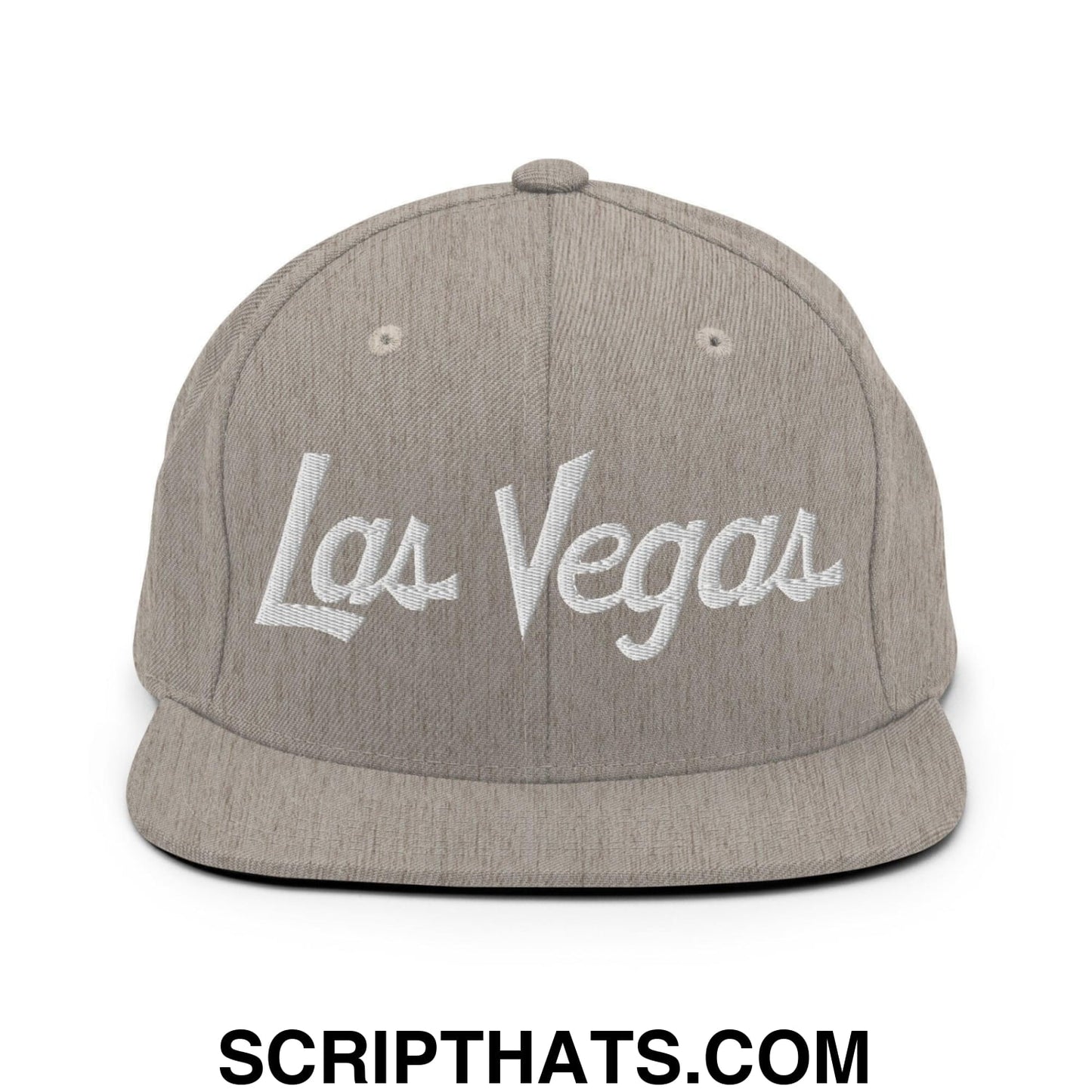 Las Vegas Script Snapback Hat Heather Grey