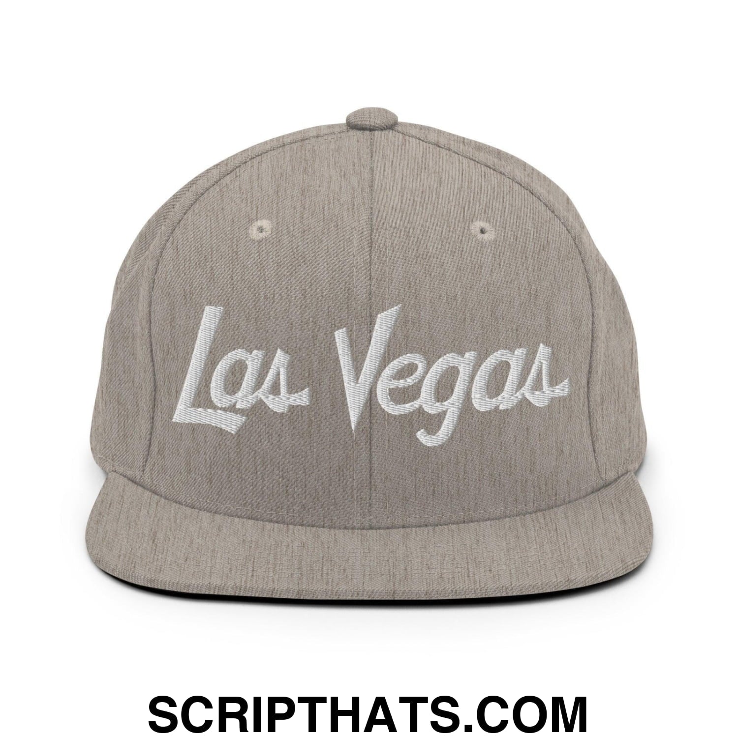 Las Vegas Script Snapback Hat Heather Grey