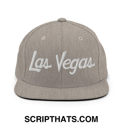 Las Vegas Script Snapback Hat Heather Grey