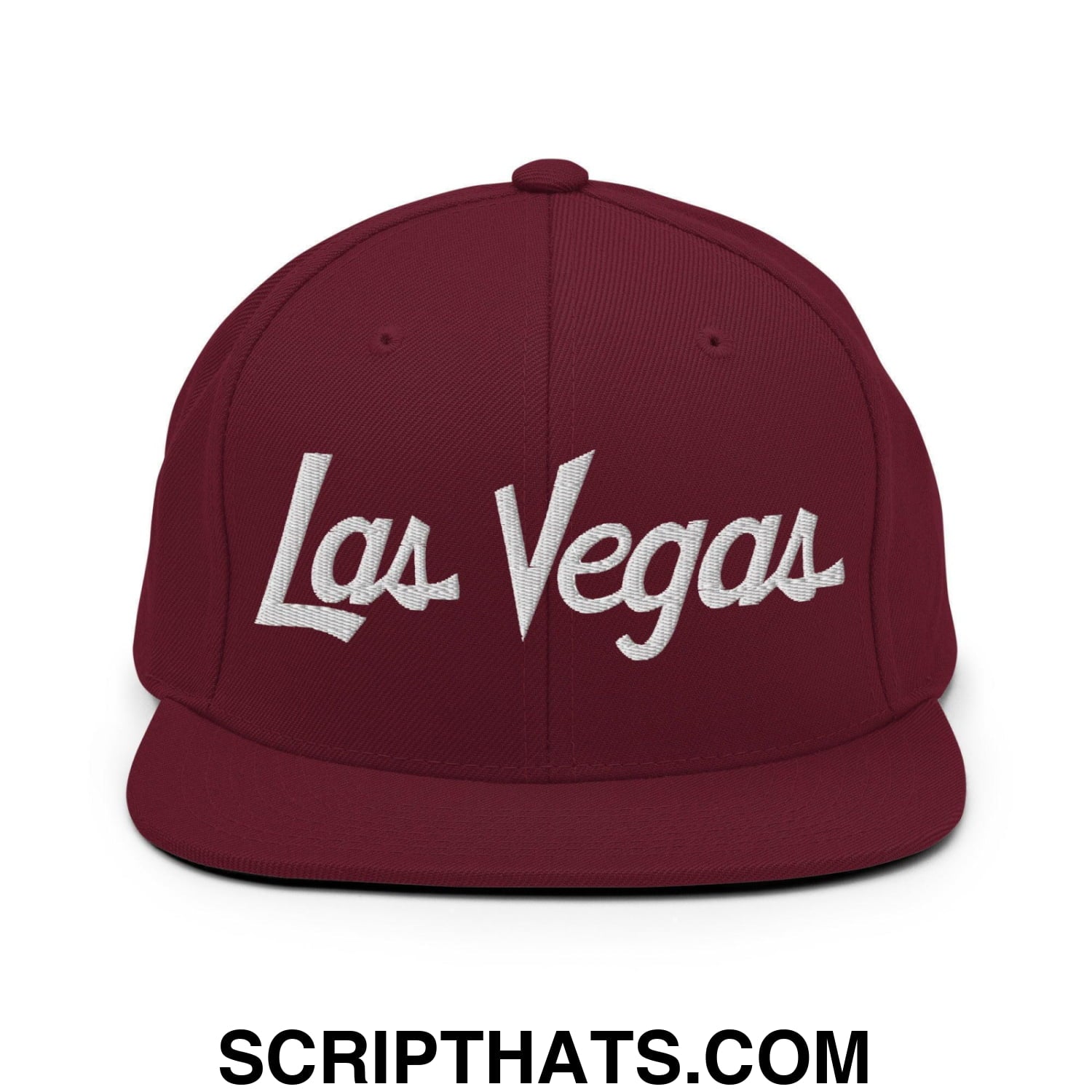 Las Vegas Script Snapback Hat Maroon