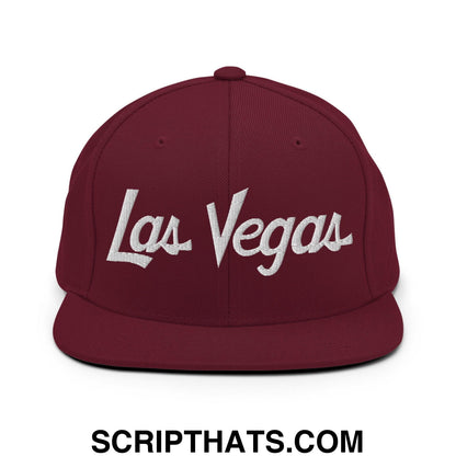 Las Vegas Script Snapback Hat Maroon