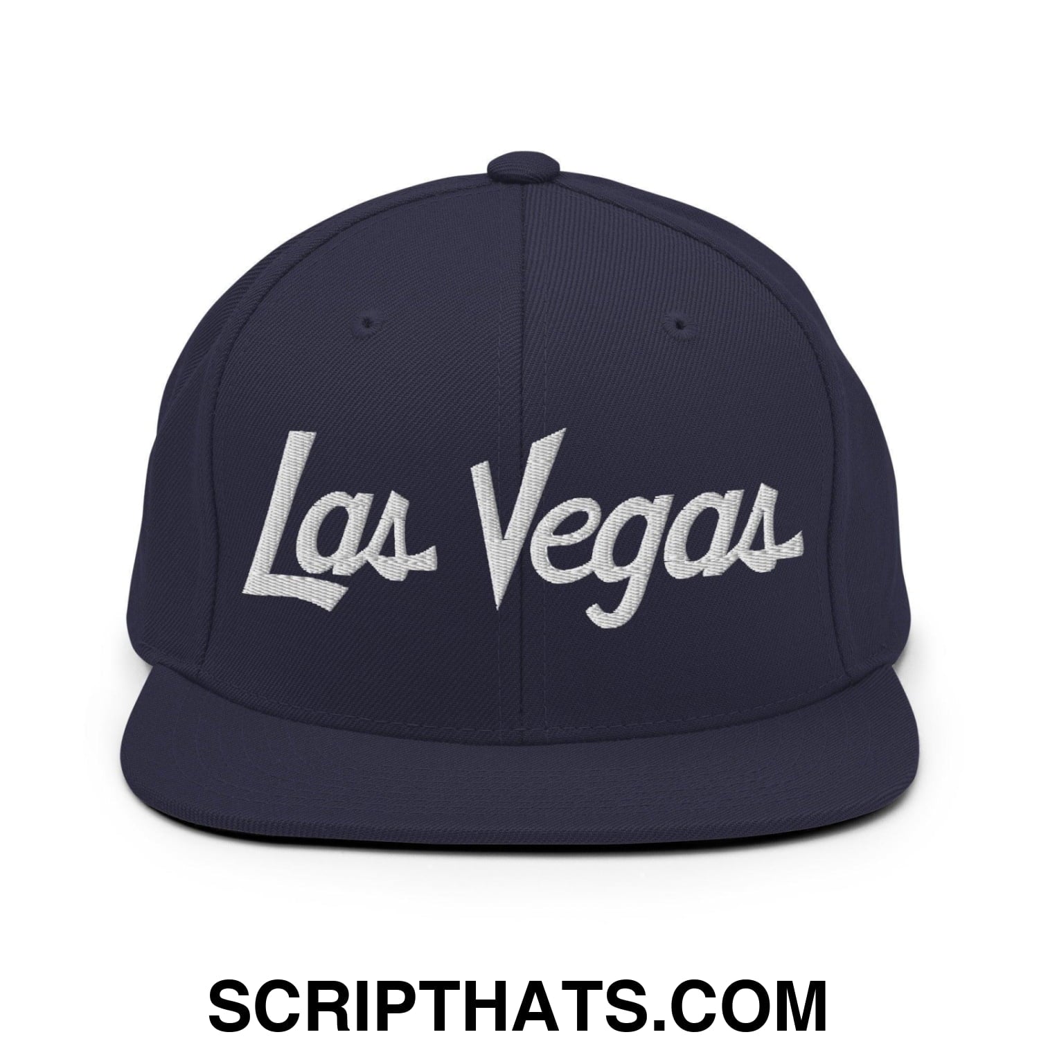 Las Vegas Script Snapback Hat Navy